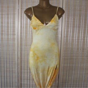 Yellow marble maxi dress '